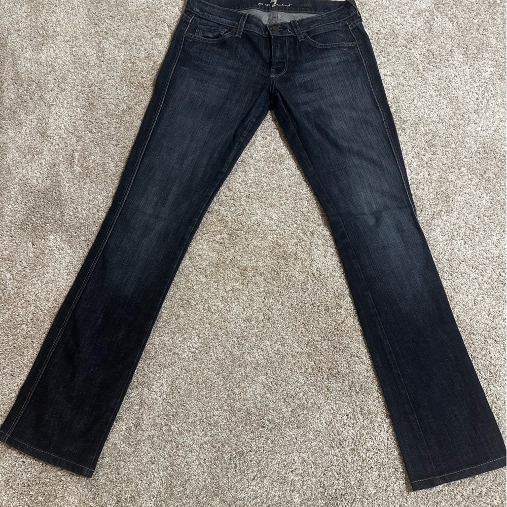 7 for All Mankind Edie straight dark wash denim
